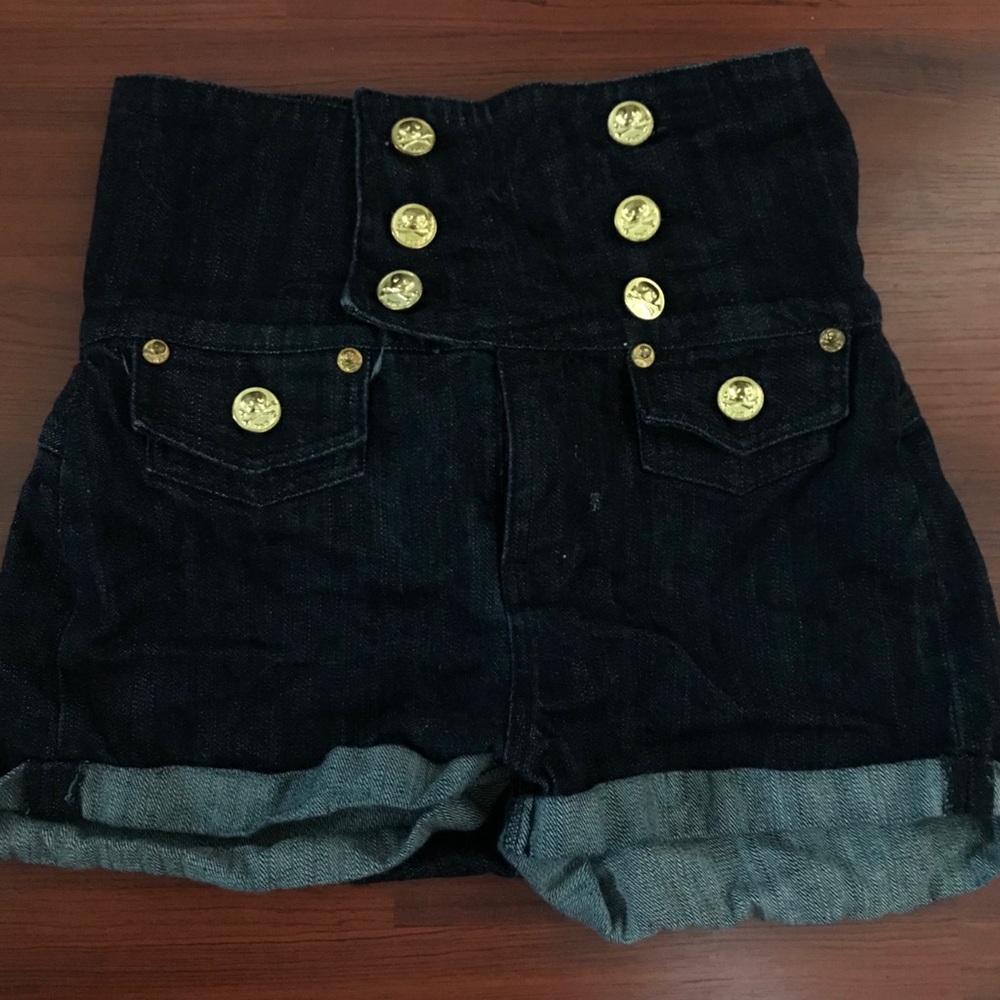 Ynq skull high waisted sailor shorts